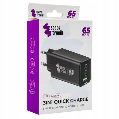 Universalus Spacetronik 65W 5A QC PD 3.0 3x USB tinklo įkroviklis
