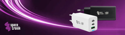 Universalus Spacetronik 65W 5A QC PD 3.0 3x USB tinklo įkroviklis
