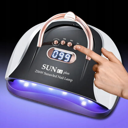 UV LED nagų lempa 256W hibridiniams lakams ir geliams su laikmačiu ir judesio jutikliu