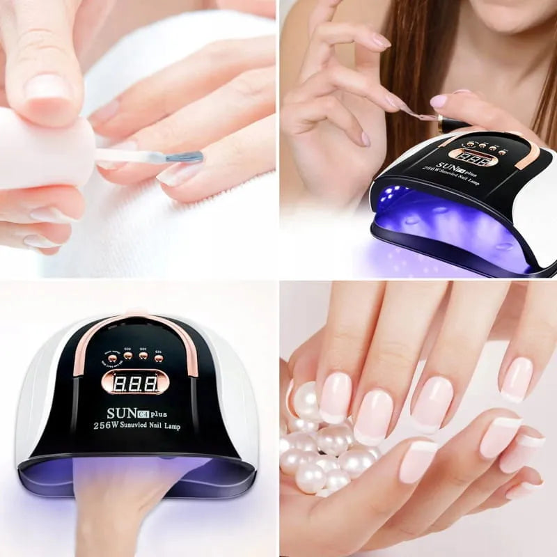UV LED nagų lempa 256W hibridiniams lakams ir geliams su laikmačiu ir judesio jutikliu