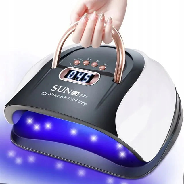 UV LED nagų lempa 256W hibridiniams lakams ir geliams su laikmačiu ir judesio jutikliu