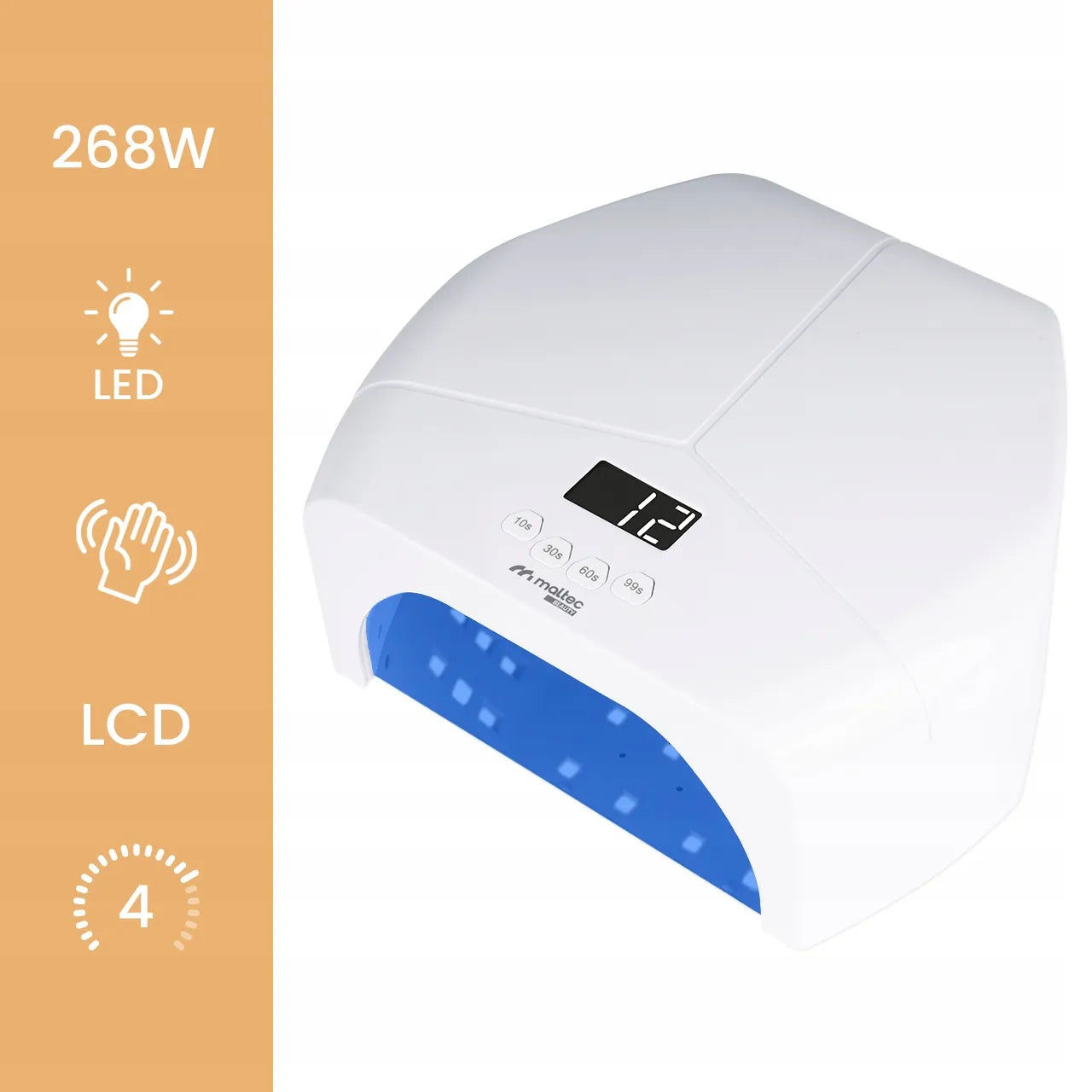 UV LED nagų lempa hibridiniams lakams ir geliui, 268W, veidrodinė
