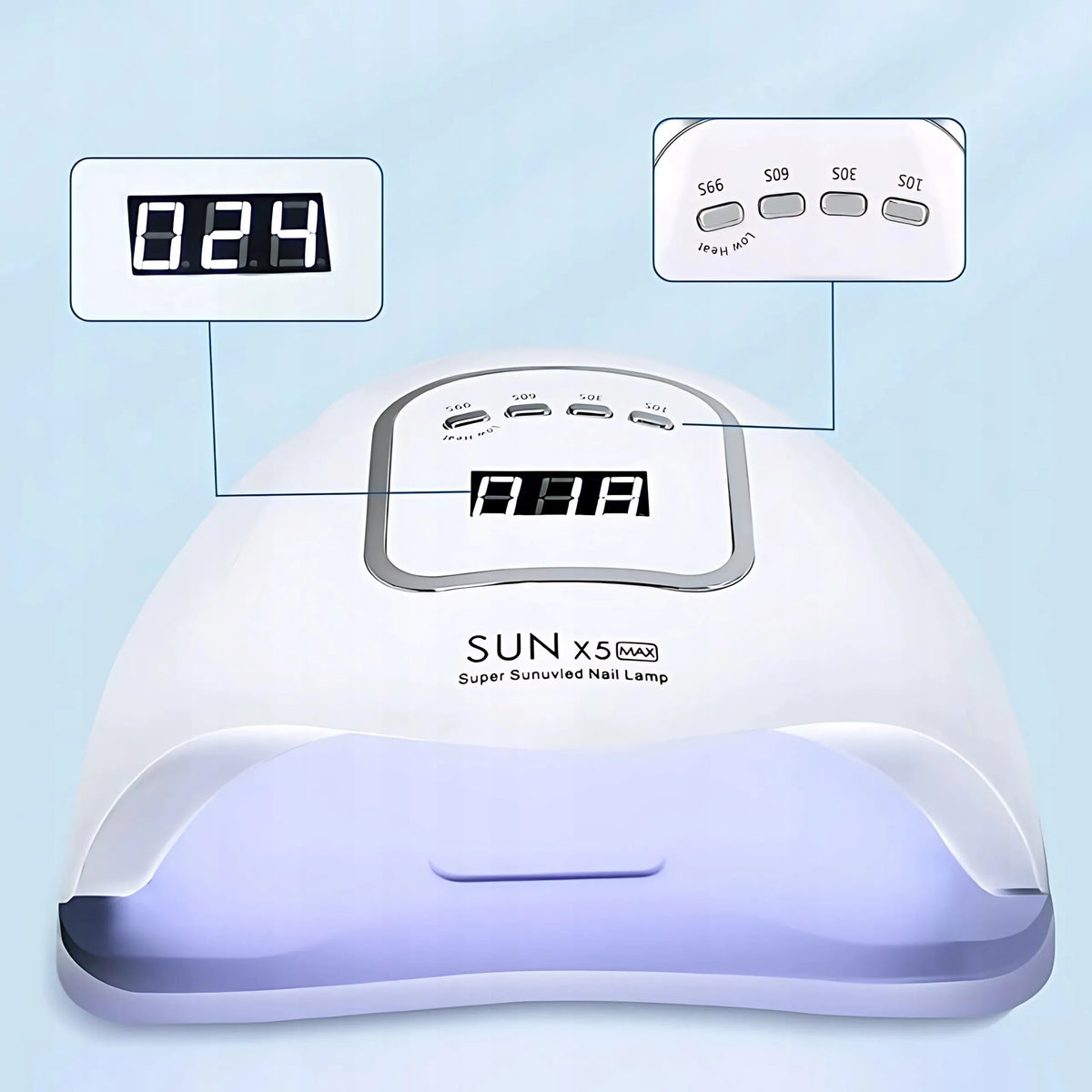 UV LED nagų lempa X5 max, LCD, DUAL, 120 W, geliniam lakui ir geliams