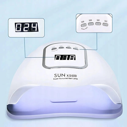UV LED nagų lempa X5 max, LCD, DUAL, 120 W, geliniam lakui ir geliams