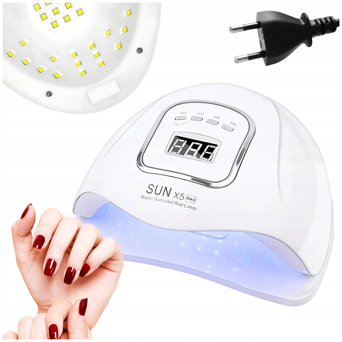 UV LED nagų lempa X5 max, LCD, DUAL, 120 W, geliniam lakui ir geliams