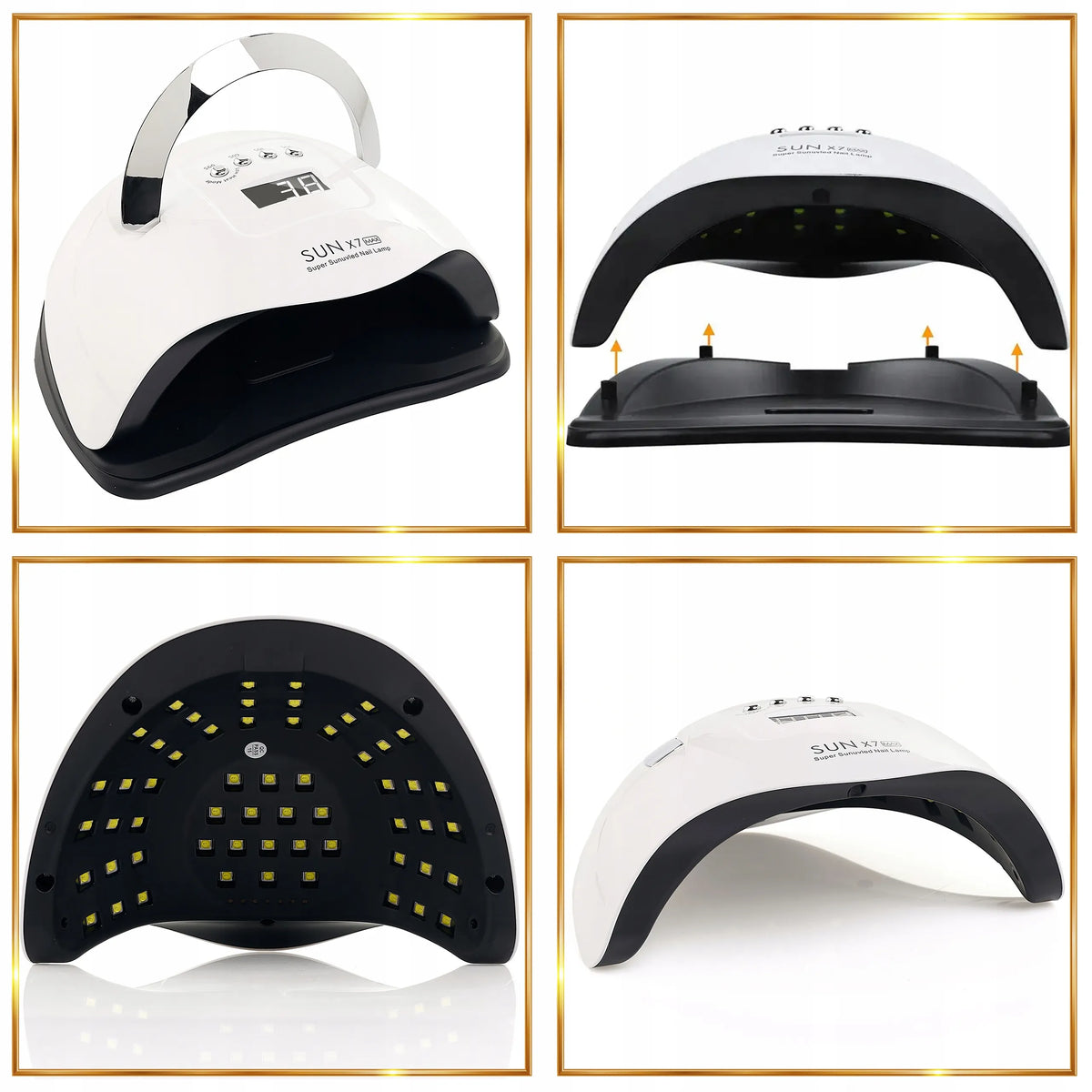 UV LED nagų lempa X7 max, 220 W, su LCD ekranu, laikmačiu ir judesio jutikliu