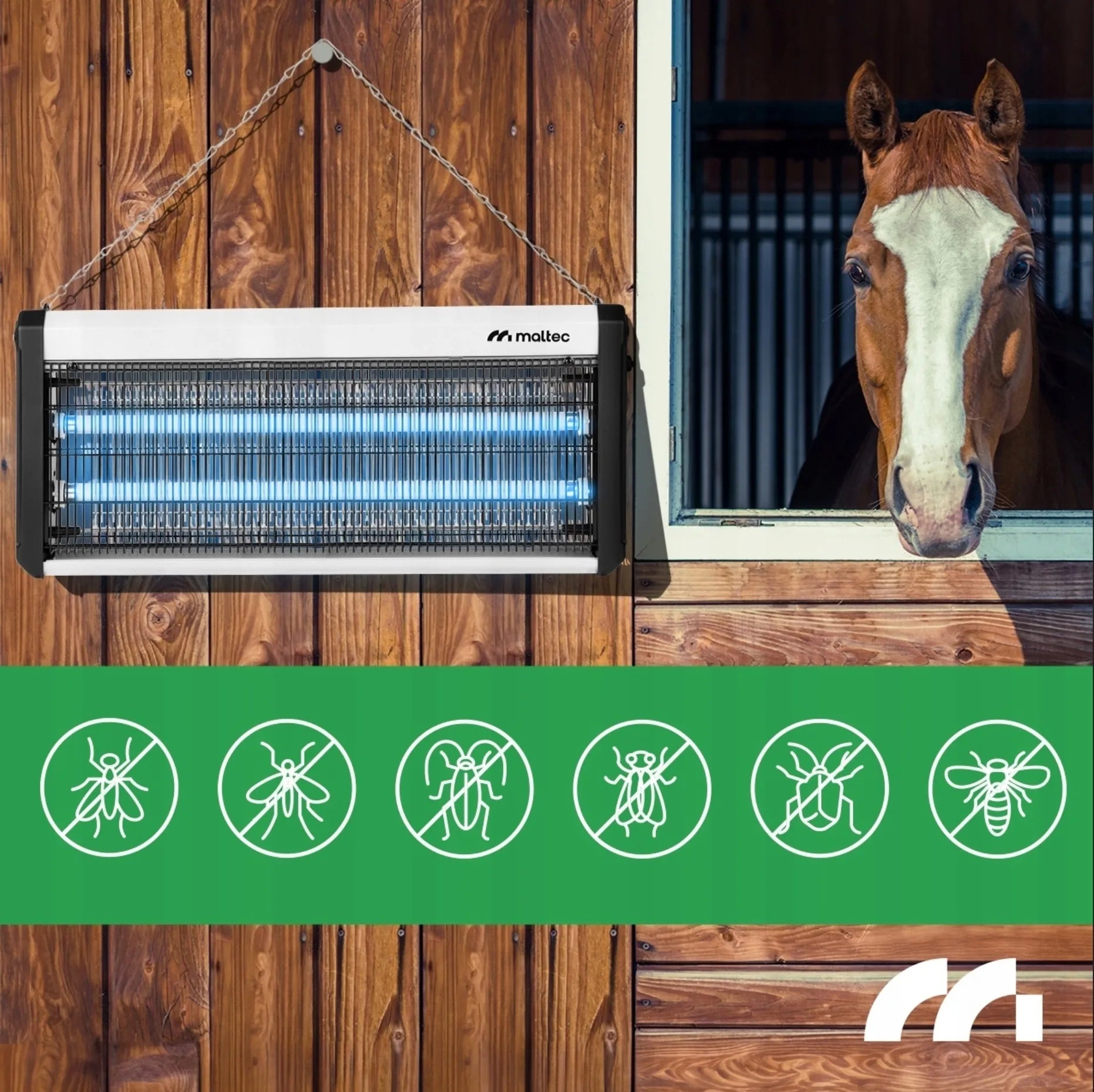 UV vabzdžių gaudyklė nuo uodų, musių ir kitų vabzdžių MalTec MasterKiller40W, 40 W, 3800 V