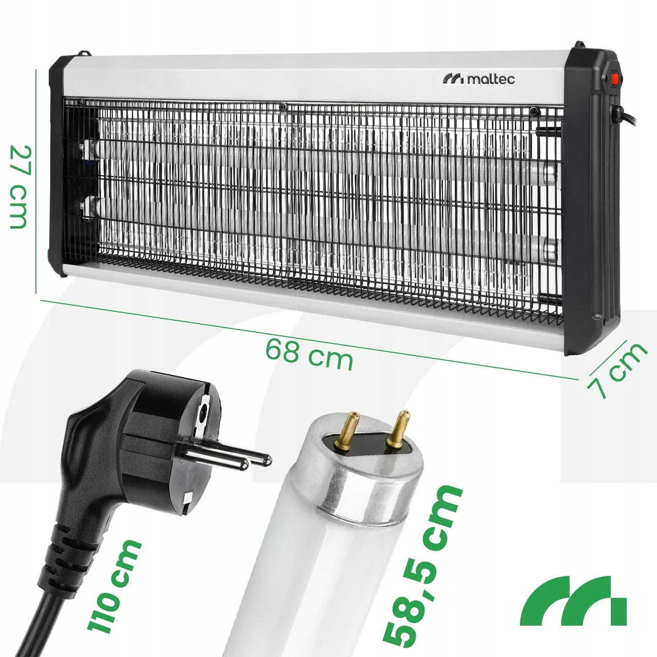UV vabzdžių gaudyklė nuo uodų, musių ir kitų vabzdžių MalTec MasterKiller40W, 40 W, 3800 V