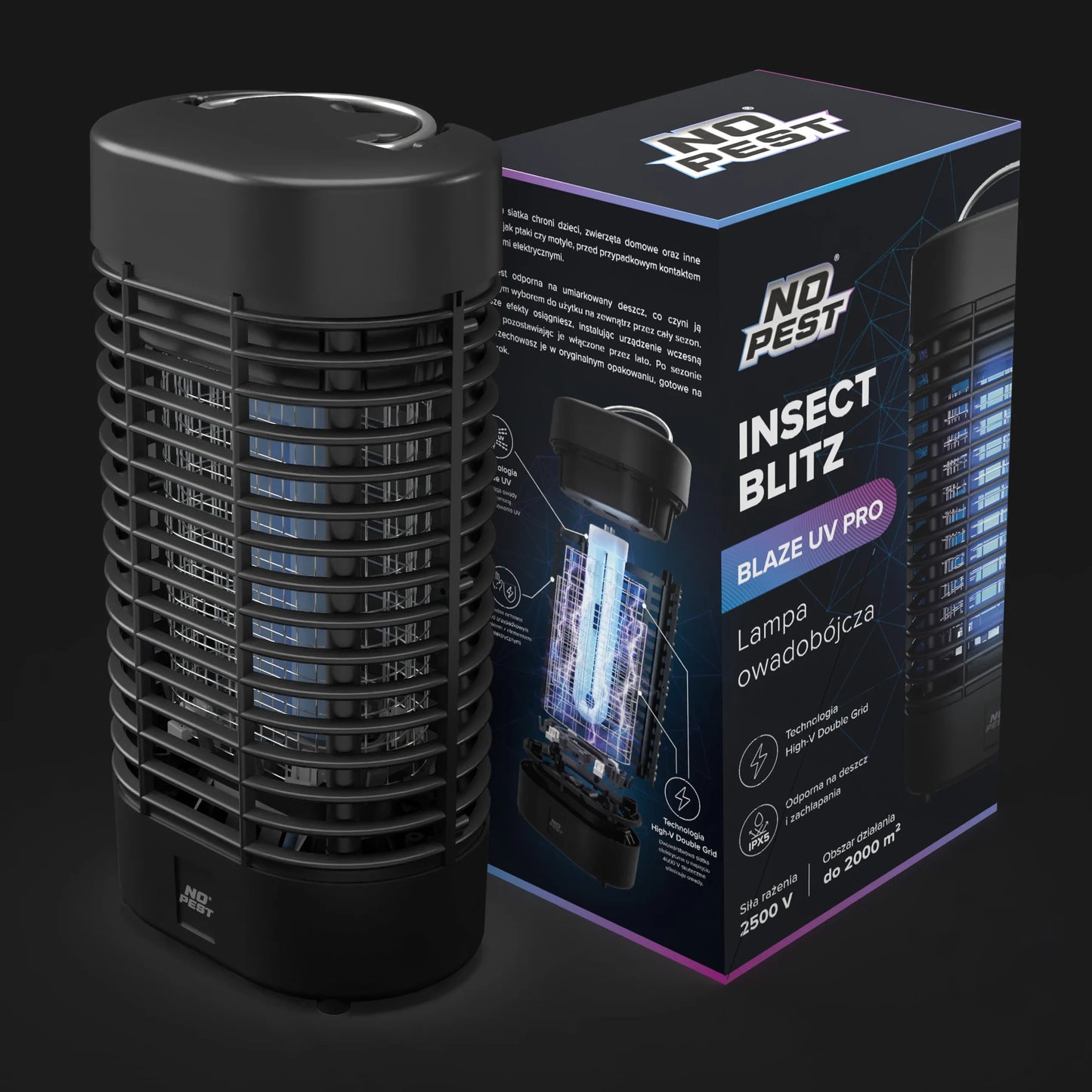 UV vabzdžių gaudyklė nuo uodų, musių, kandžių, No Pest 2500V UV PRO didelė XL
