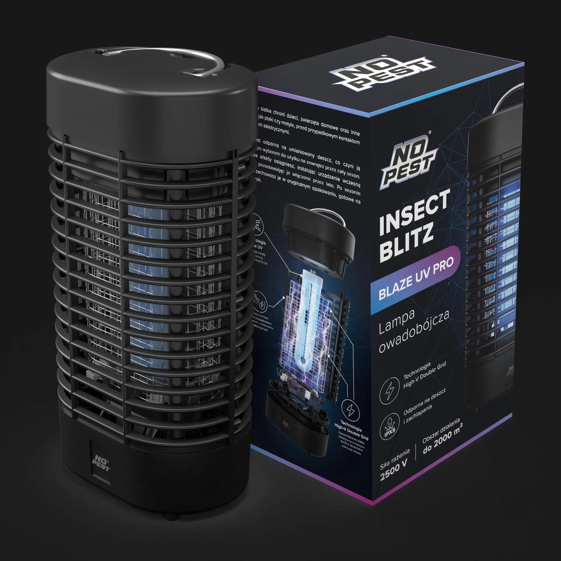 UV vabzdžių gaudyklė nuo uodų, musių, kandžių, No Pest 2500V UV PRO didelė XL