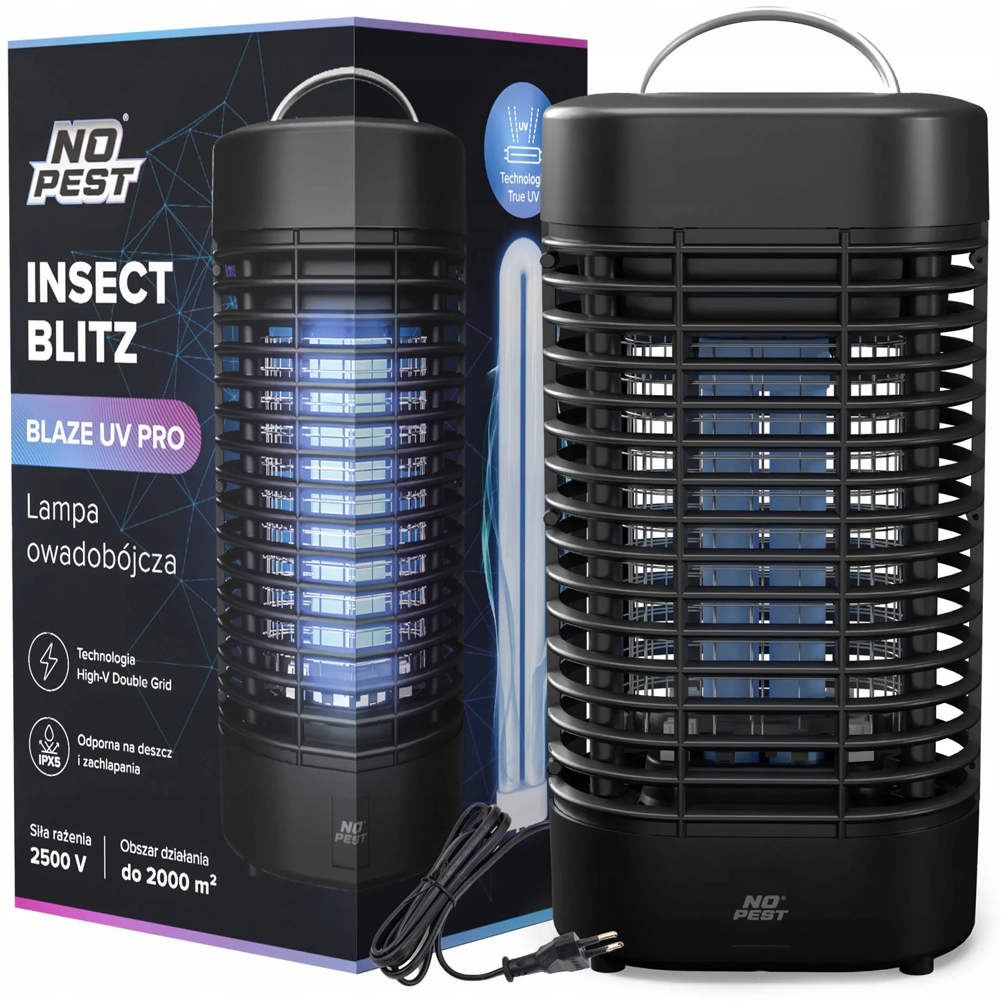 UV vabzdžių gaudyklė nuo uodų, musių, kandžių, No Pest 2500V UV PRO didelė XL