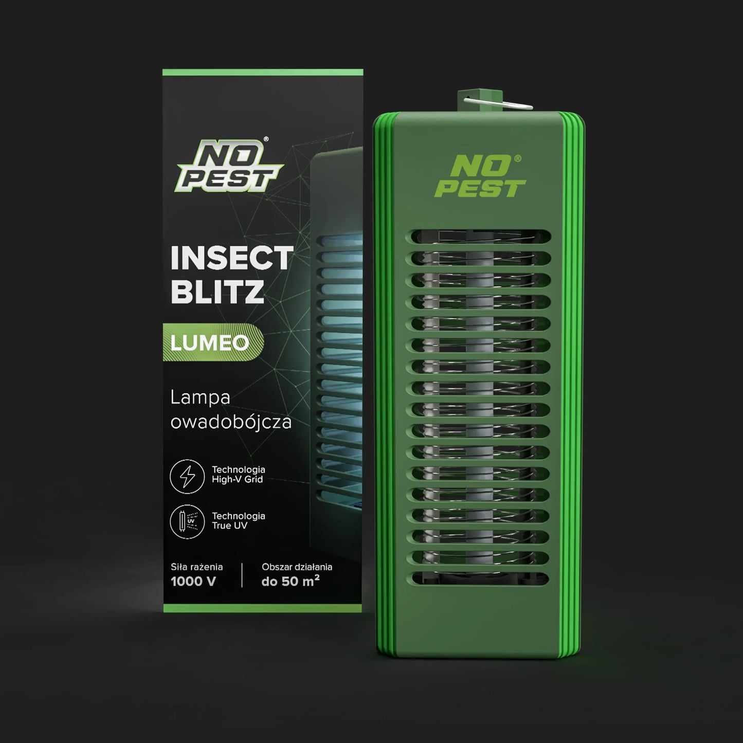 UV vabzdžių gaudyklė nuo uodų, musių, vabzdžių, elektrinė, „Insect Blitz Lumeo“, žalia