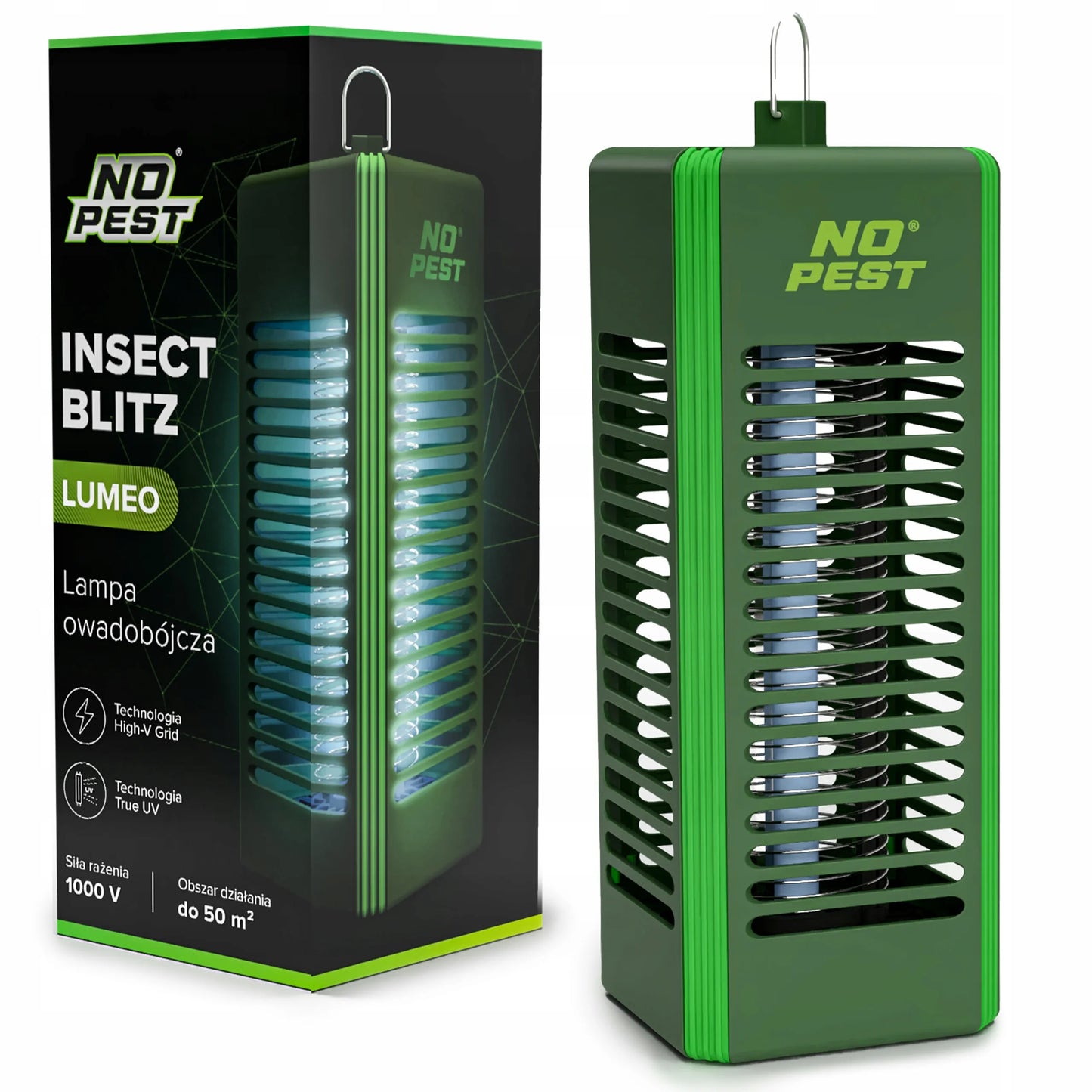 UV vabzdžių gaudyklė nuo uodų, musių, vabzdžių, elektrinė, „Insect Blitz Lumeo“, žalia