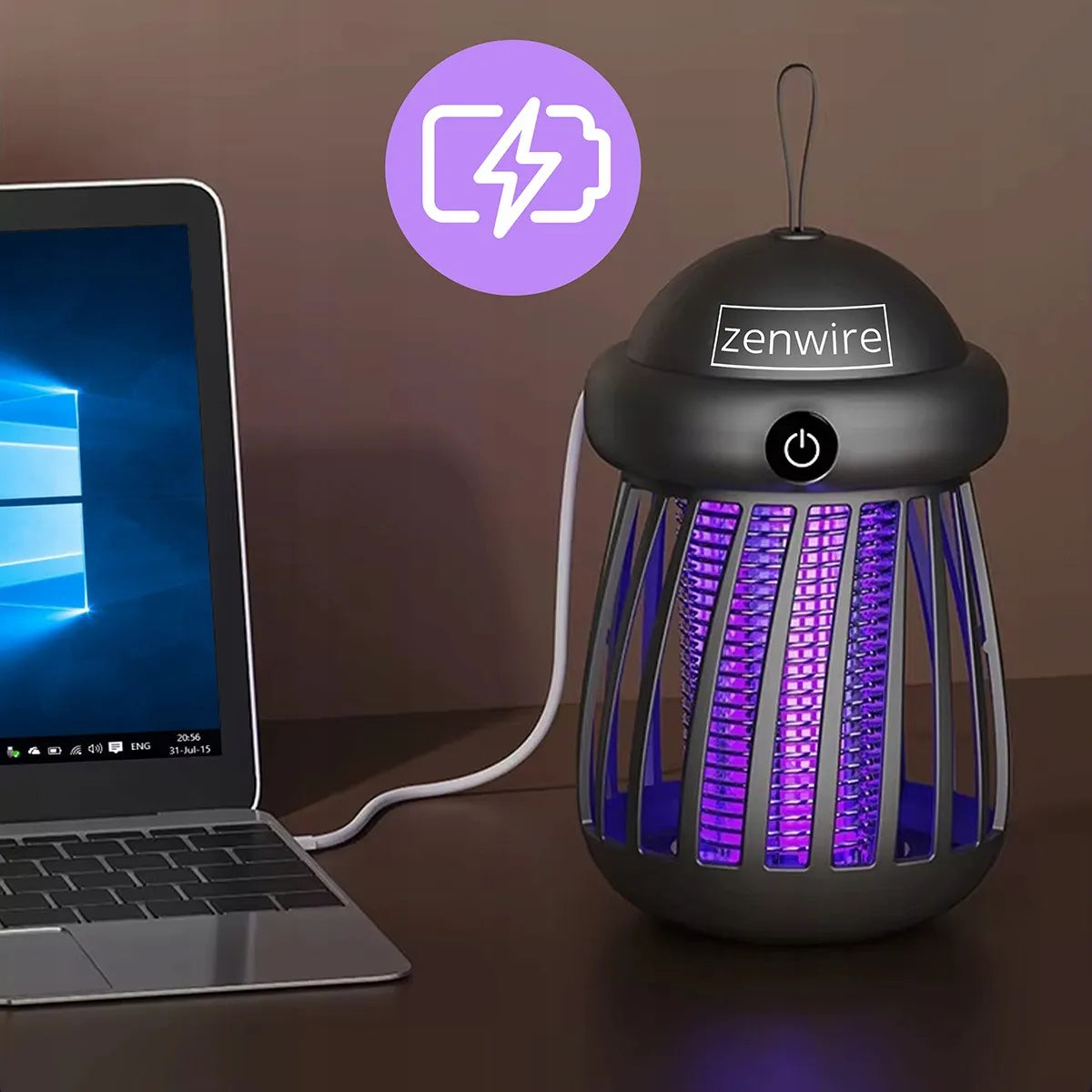 UV vabzdžių naikinimo lempa nuo uodų, musių, kandžių, įkraunama, išorinė, USB