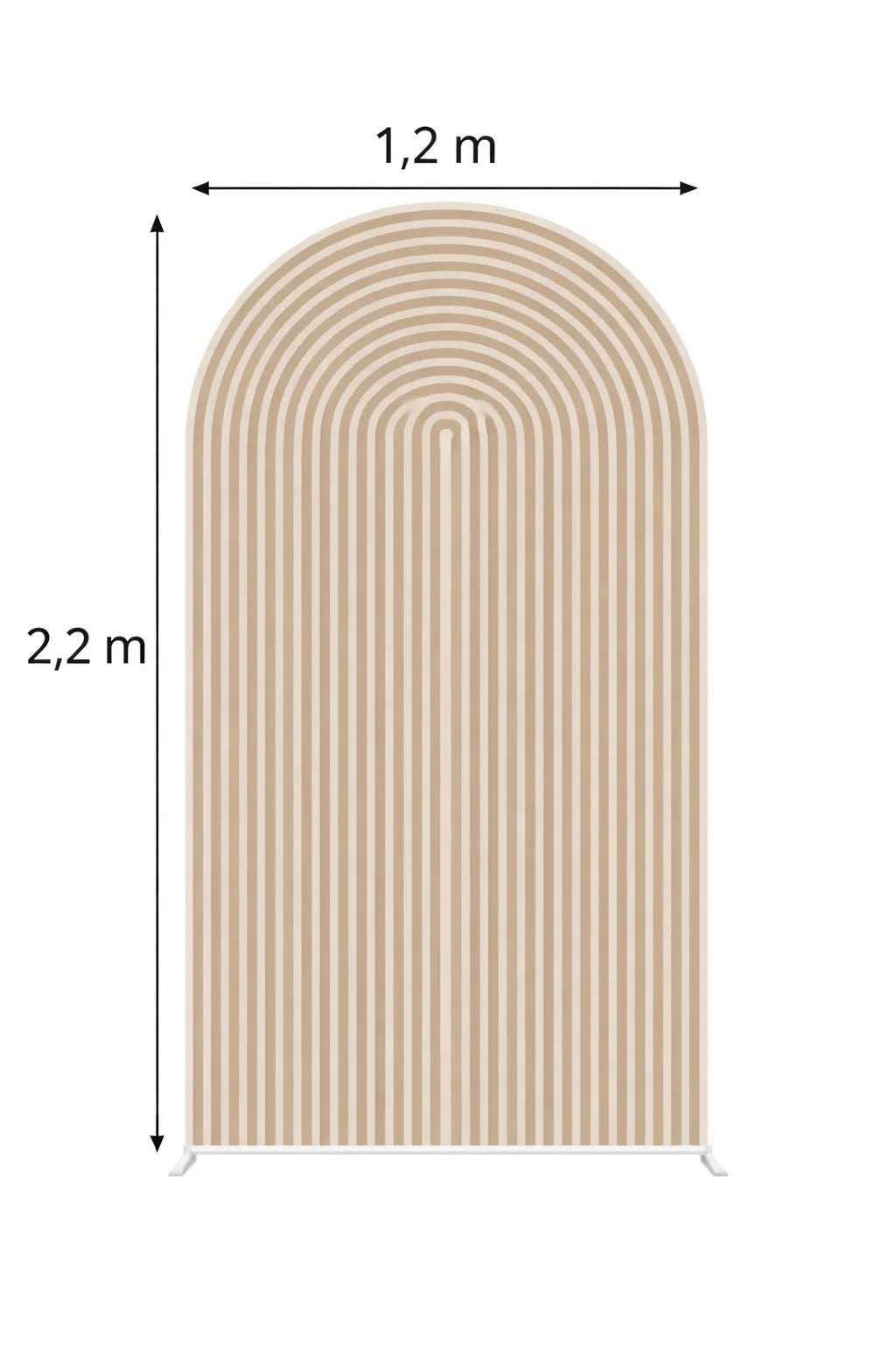 Užvalkalas dekoratyviniam arkui, smėlio ir kreminės spalvos linijos, 2,2x1,2 m