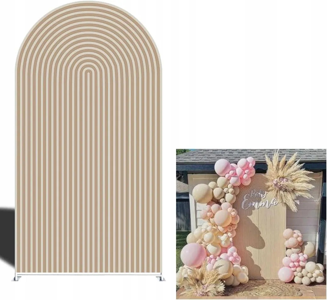 Užvalkalas dekoratyviniam arkui, smėlio ir kreminės spalvos linijos, 2,2x1,2 m