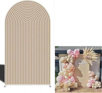 Užvalkalas dekoratyviniam arkui, smėlio ir kreminės spalvos linijos, 2,2x1,2 m