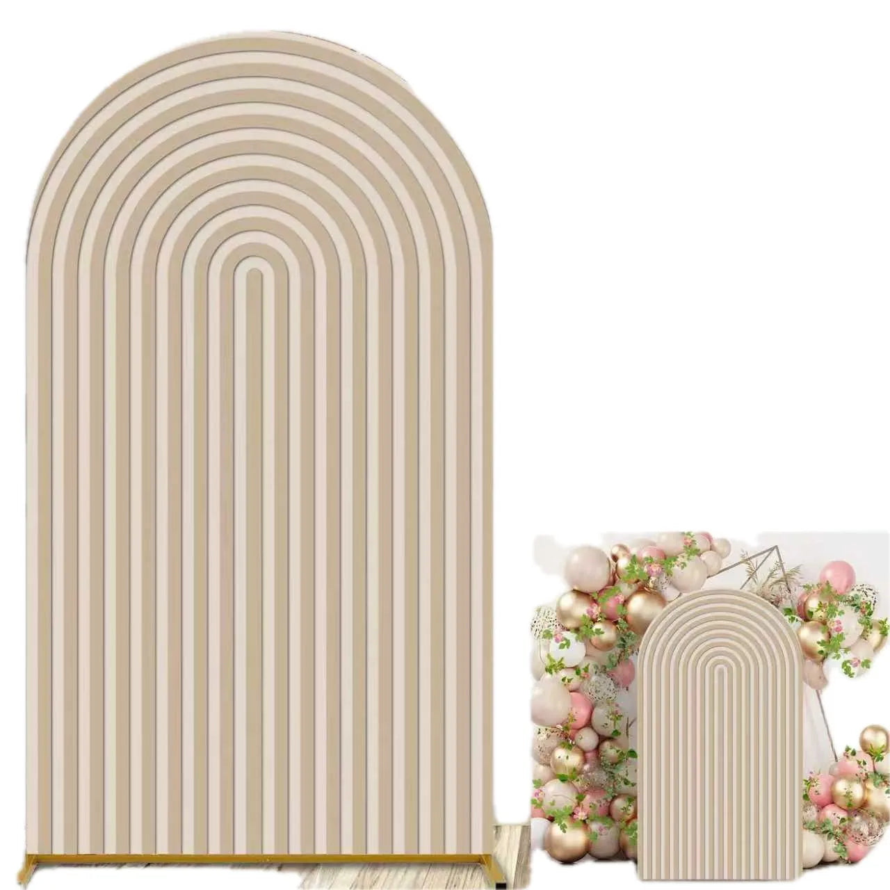 Užvalkalas dekoratyviniam arkui, smėlio ir kreminės spalvos linijos, 2,2x1,2 m