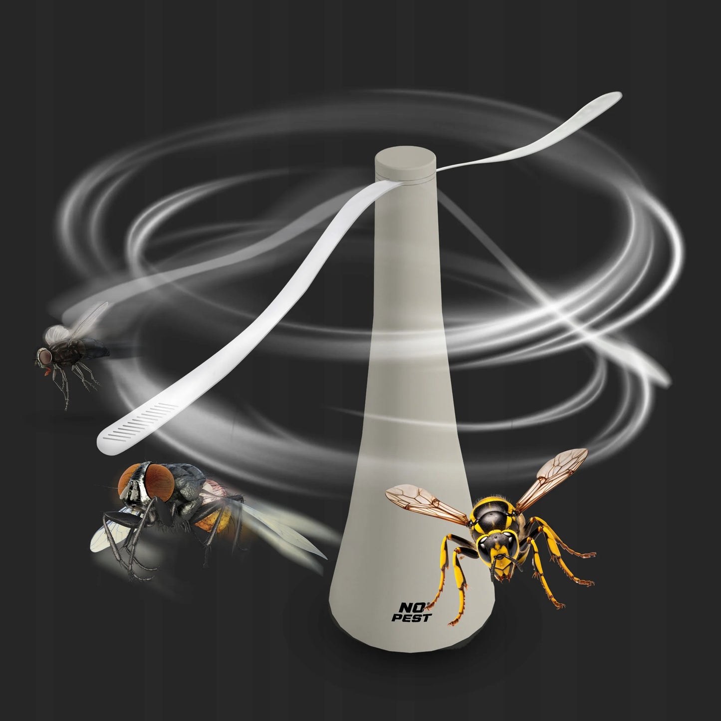 Vabzdžių atbaidymo ventiliatorius No Pest Buzz Swirl nuo musių ir vapsvų
