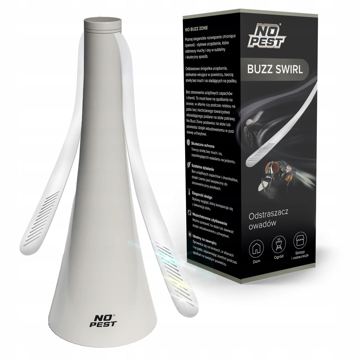 Vabzdžių atbaidymo ventiliatorius No Pest Buzz Swirl nuo musių ir vapsvų