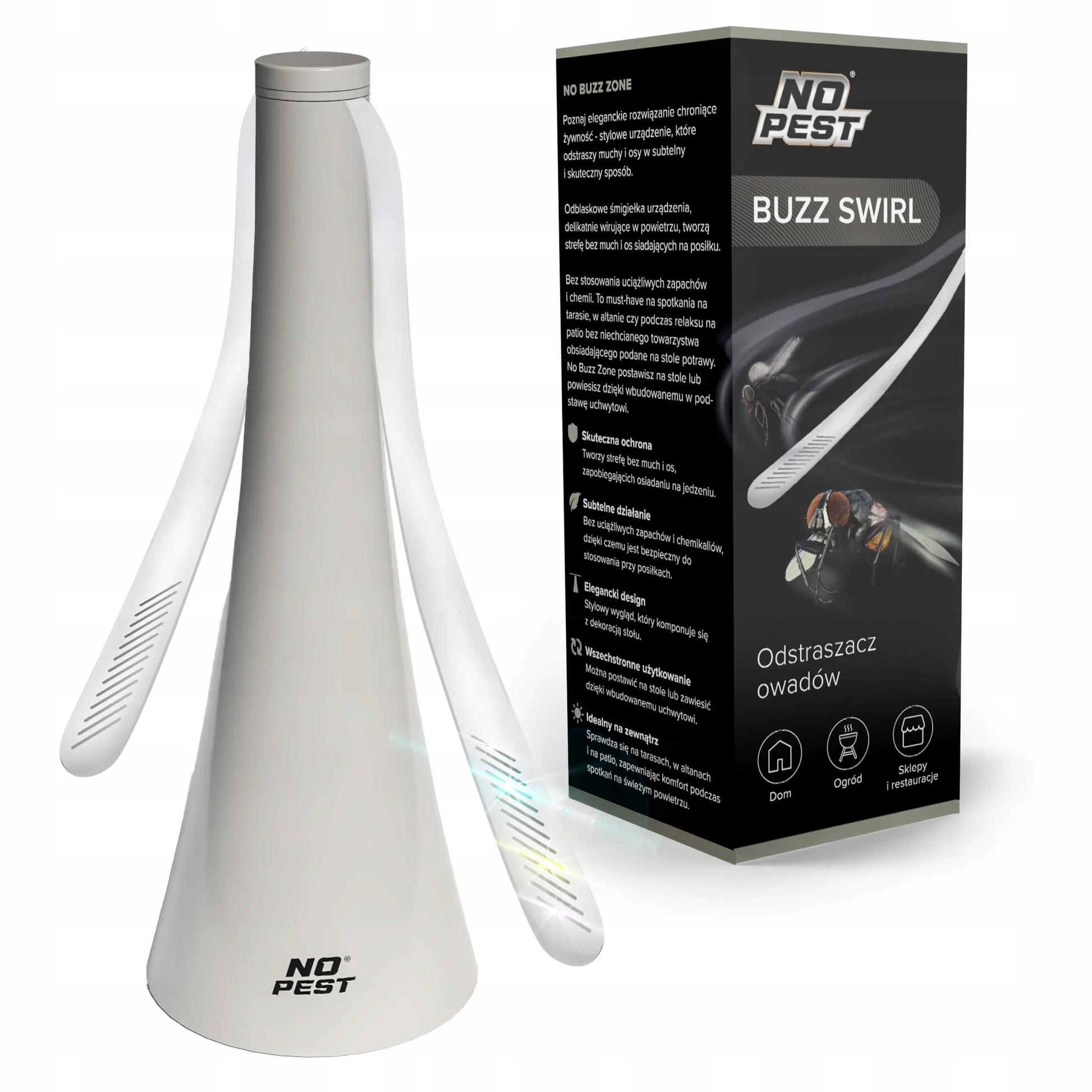 Vabzdžių atbaidymo ventiliatorius No Pest Buzz Swirl nuo musių ir vapsvų