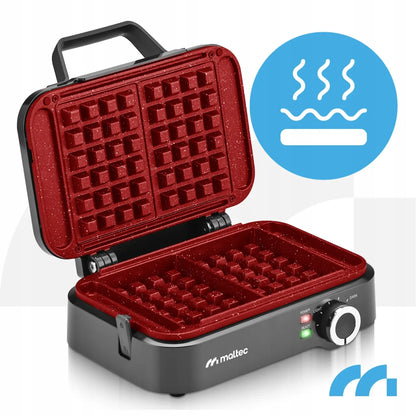 Vaflinė MalTec WM2000W su temperatūros reguliavimu, marmurine danga, 1200 W