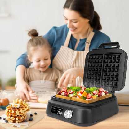 Vaflinė MalTec WM2200W, 2200W, su LCD ekranu ir temperatūros reguliavimu
