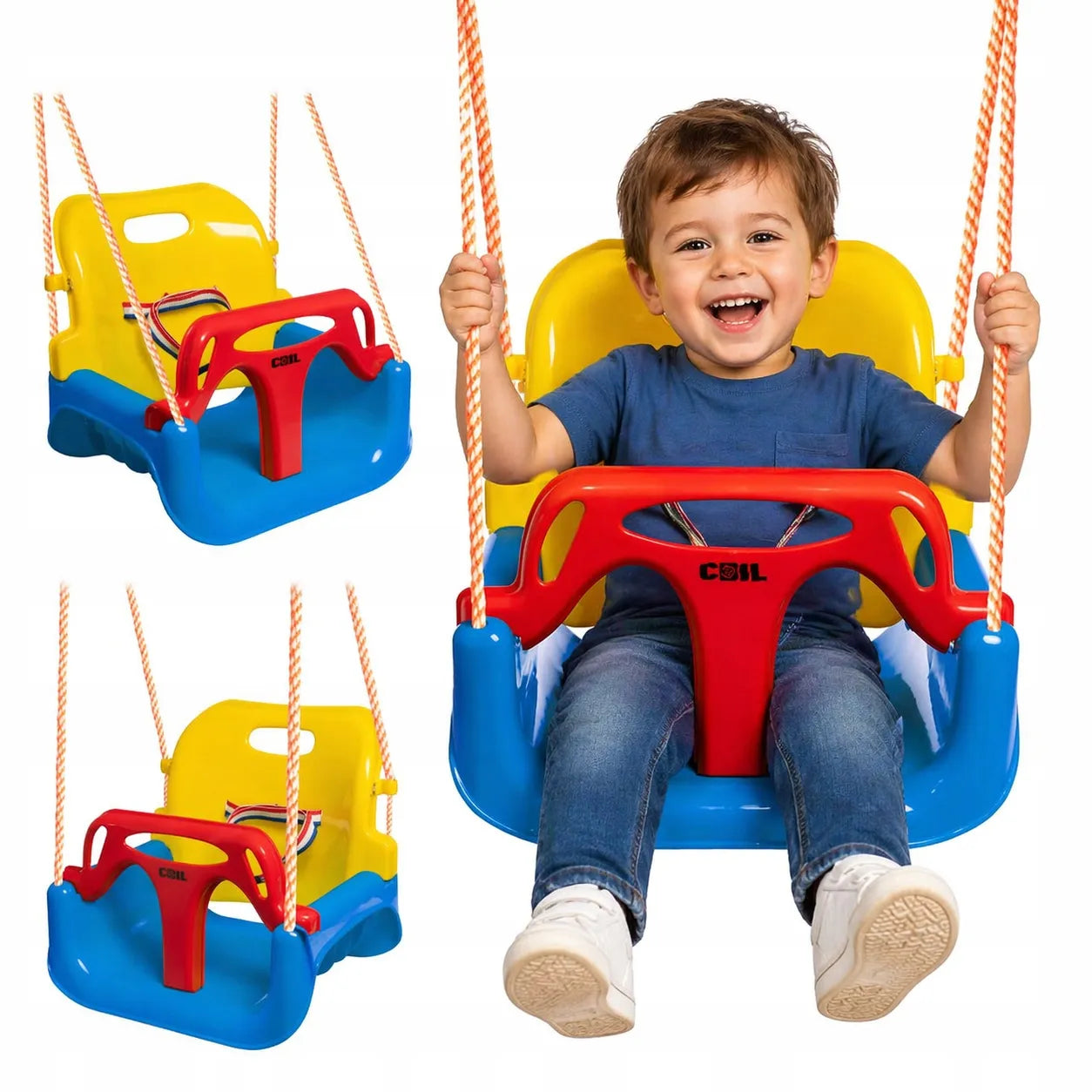 Vaikiškos sodo sūpynės COIL 3-in-1, kibirėlio formos, mėlynos