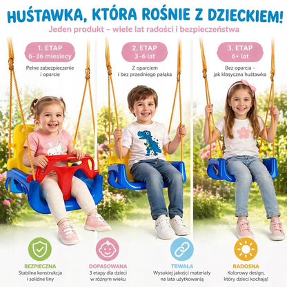 Vaikiškos sodo sūpynės COIL 3-in-1, kibirėlio formos, mėlynos