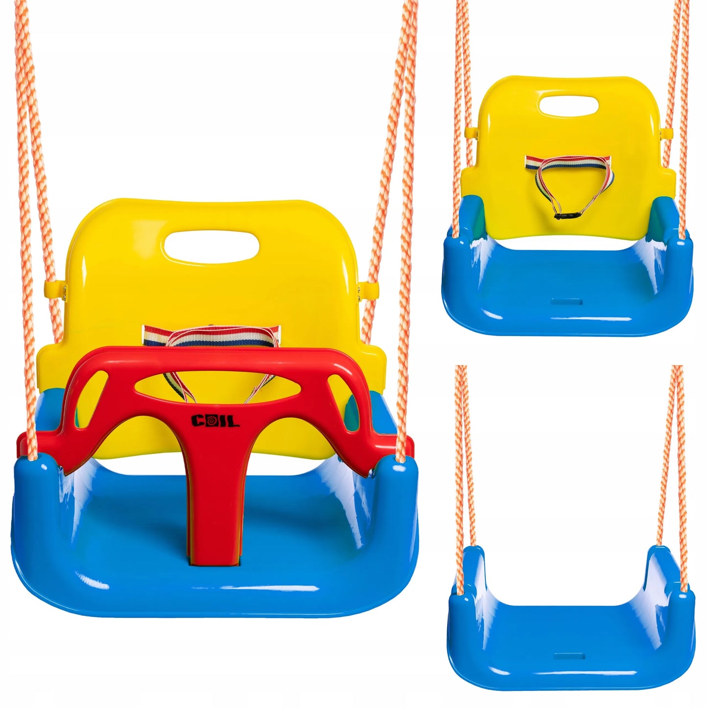 Vaikiškos sodo sūpynės COIL 3-in-1, kibirėlio formos, mėlynos