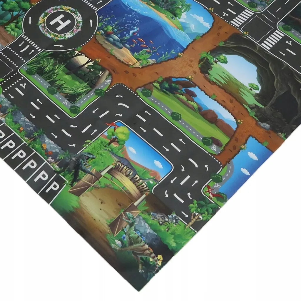 Vandeniui atsparus vaikiškas kilimėlis 130x100 miestas gatvės parkas didelis H029