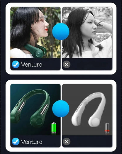 Ventura nešiojamas belaidis ventiliatorius ant kaklo, 2200mAh, 10h