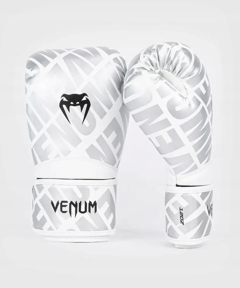 Venum Contender 1.5 XT bokso pirštinės, baltos / sidabrinės, 10 oz