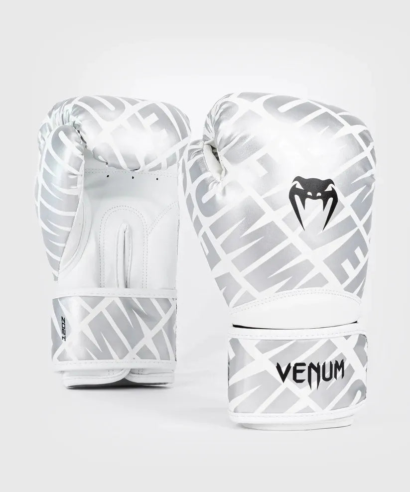 Venum Contender 1.5 XT bokso pirštinės, baltos / sidabrinės, 10 oz