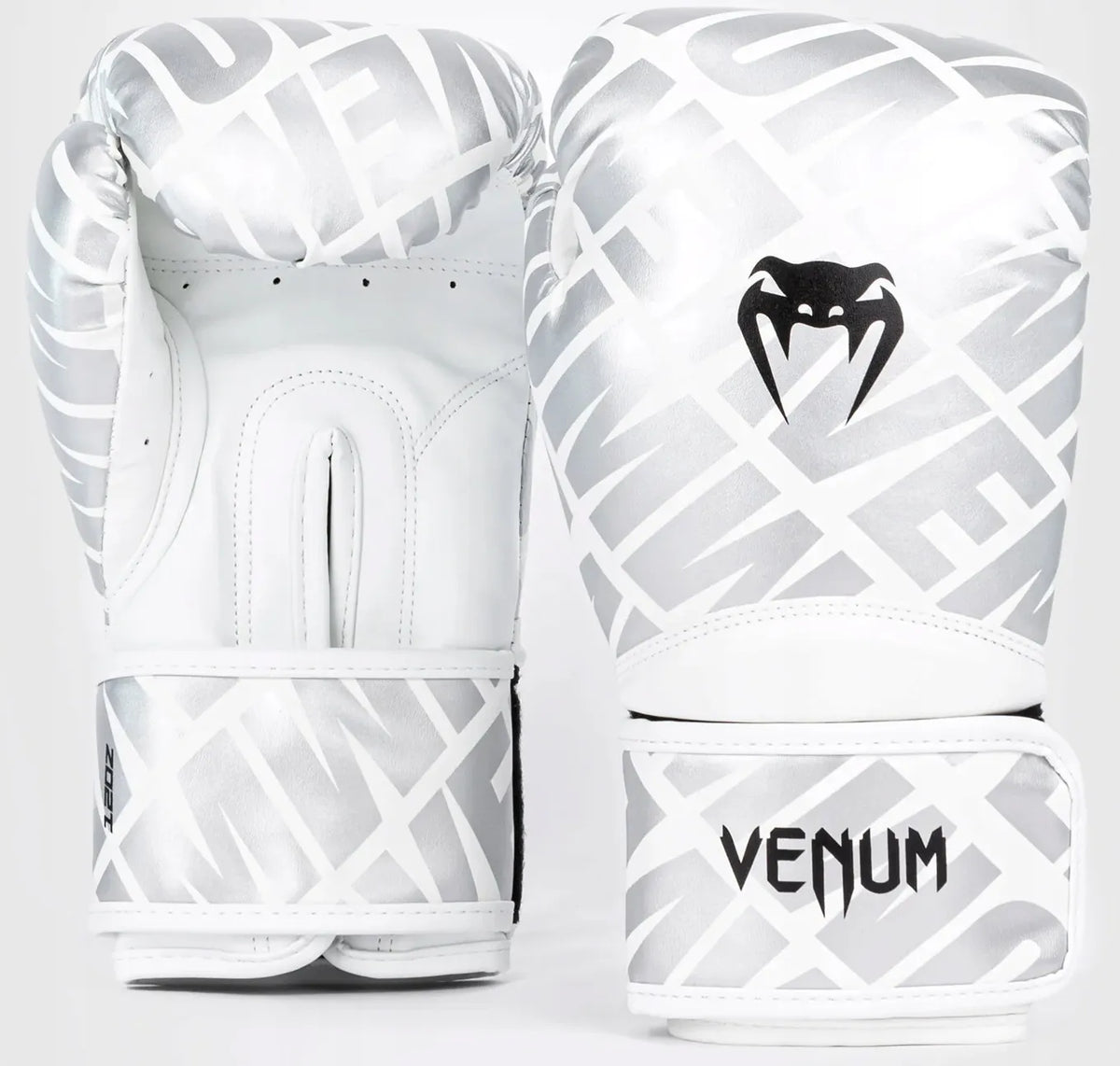 Venum Contender 1.5 XT bokso pirštinės, baltos / sidabrinės, 10 oz