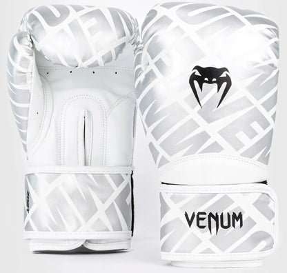 Venum Contender 1.5 XT bokso pirštinės, baltos / sidabrinės, 10 oz