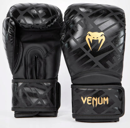 Venum Contender 1.5 XT bokso pirštinės, juodos ir auksinės, 12 oz