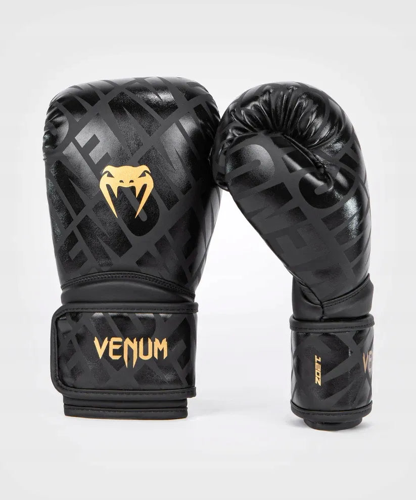 Venum Contender 1.5 XT bokso pirštinės, juodos ir auksinės, 12 oz