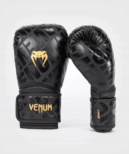 Venum Contender 1.5 XT bokso pirštinės, juodos ir auksinės, 12 oz