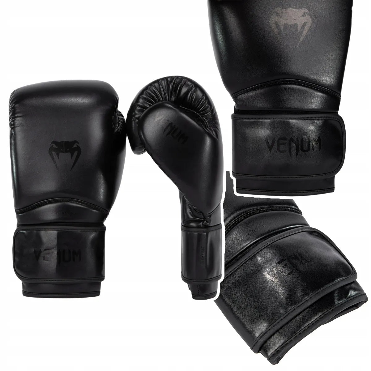 Venum Contender 2.0 juodos bokso pirštinės, 12 oz