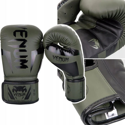 Venum Elite Boxing treniruočių boksinės pirštinės, chaki, 16 oz