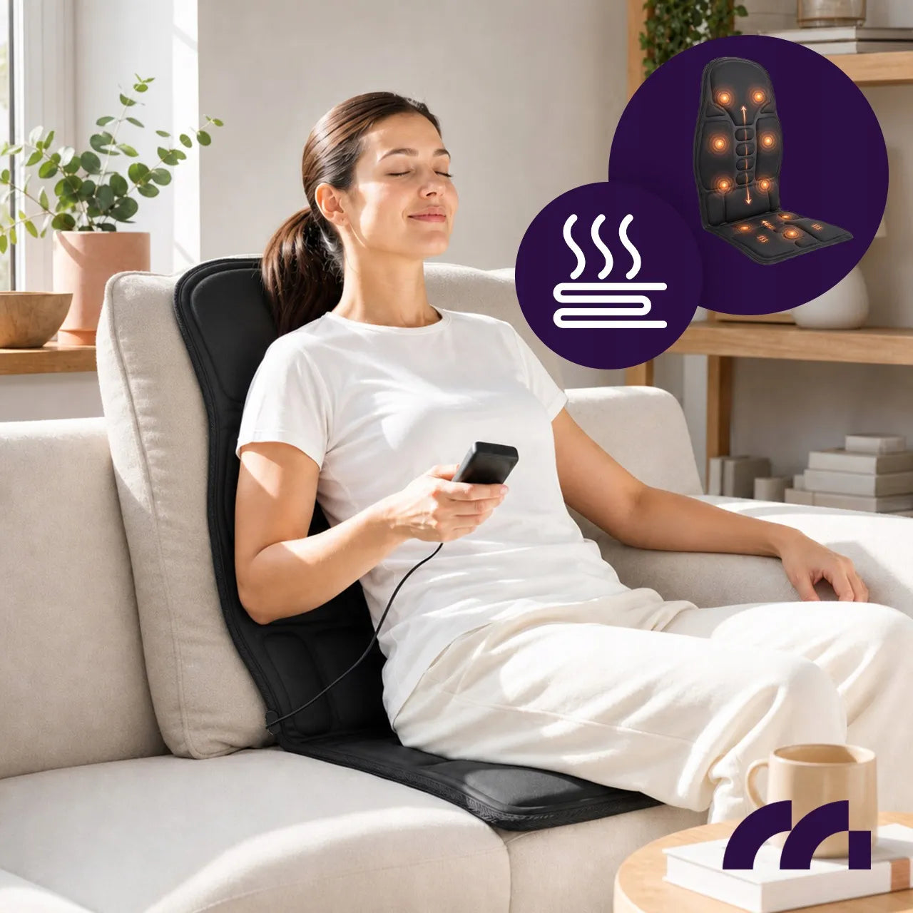 Vibracinis šildomas masažinis kilimėlis kėdei ir automobiliui MalTec SeatVibe