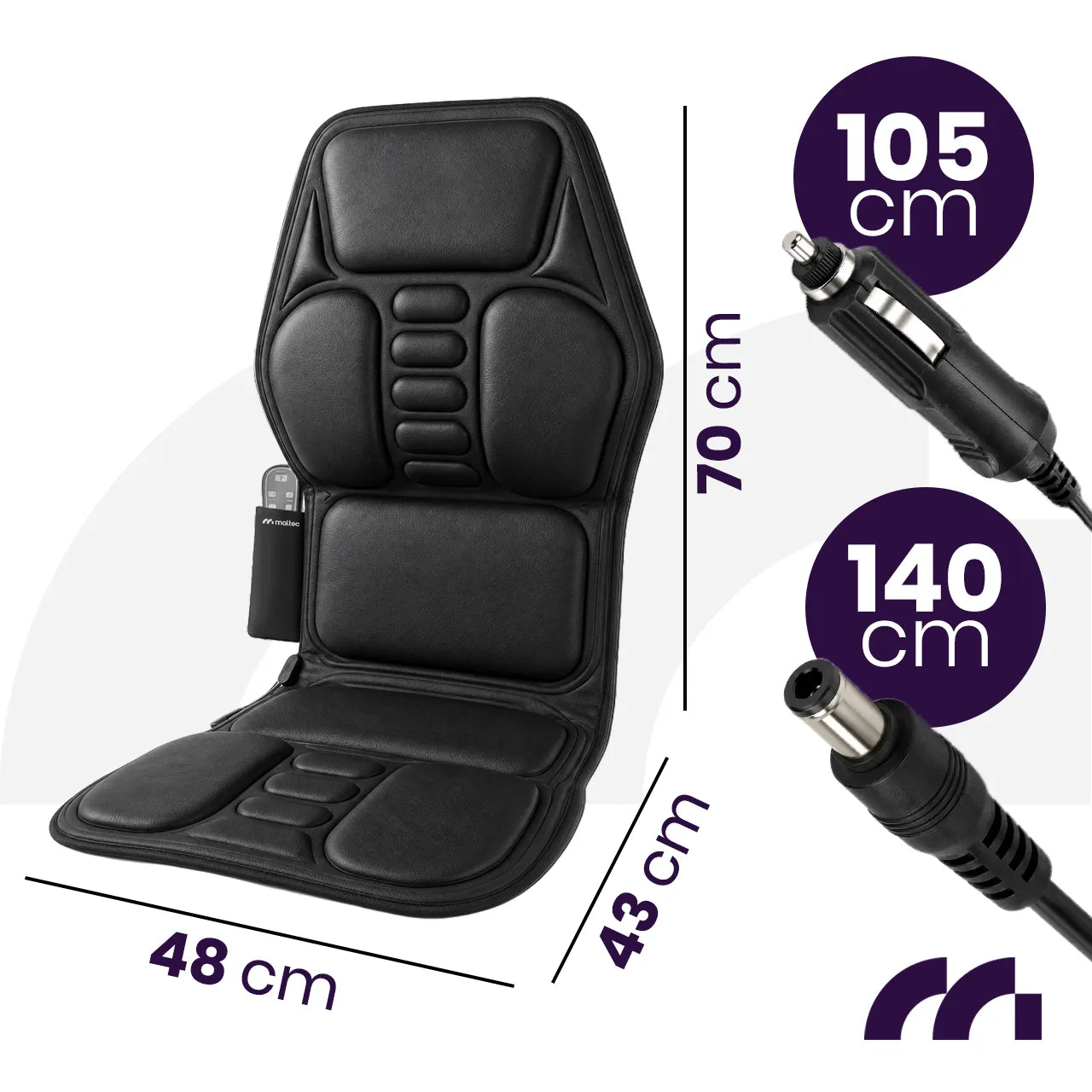 Vibruojantis masažinis kilimėlis kėdei su šildymo funkcija Maltec SeatVibe Lux