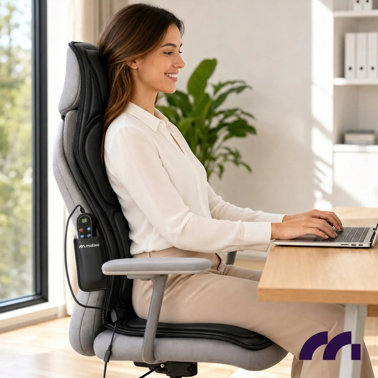Vibruojantis masažinis kilimėlis kėdei su šildymo funkcija Maltec SeatVibe Lux