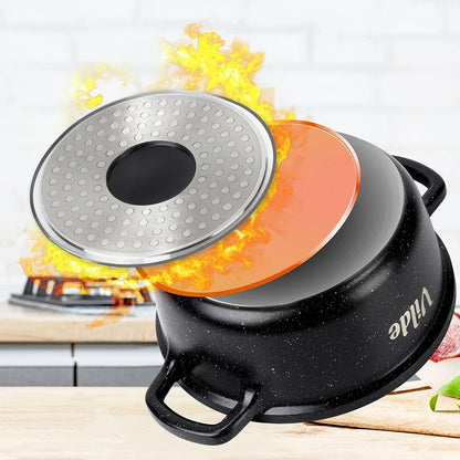 Vilde Terruna Aroma 3 dalių granito puodų ir keptuvės rinkinys indukciniams paviršiams 16 cm, 20 cm, 24 cm