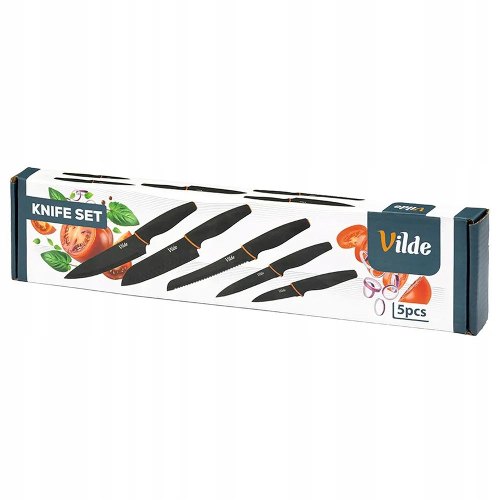 VILDE virtuvinių peilių rinkinys, 5 dalių, juodi