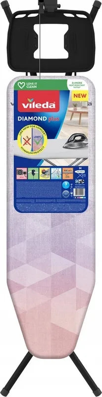 Vileda Diamond Plus stabili ir patvari lyginimo lenta su laikikliu, 120 cm