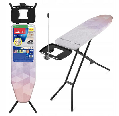Vileda Diamond Plus stabili ir patvari lyginimo lenta su laikikliu, 120 cm