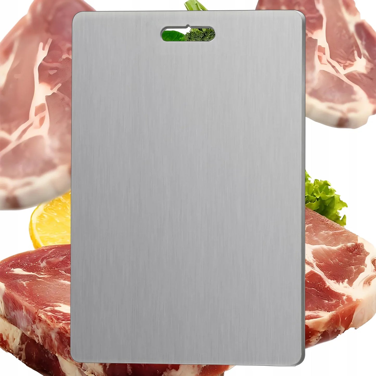 Virtuvinė pjaustymo lenta 36x25 cm nerūdijantis plienas 304 patvari dvipusė