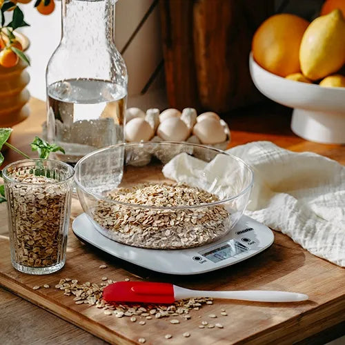 Virtuvinės svarstyklės su 1,4 l dubeniu, iki 5 kg, Mesko MS 3179, baltos